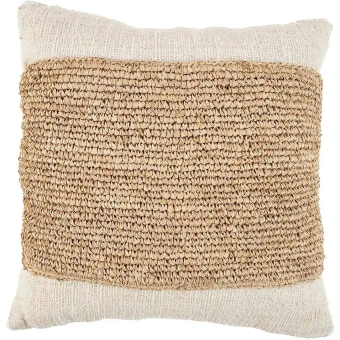 Safaary - The Raffia Stamp Cushion Cover - Natural