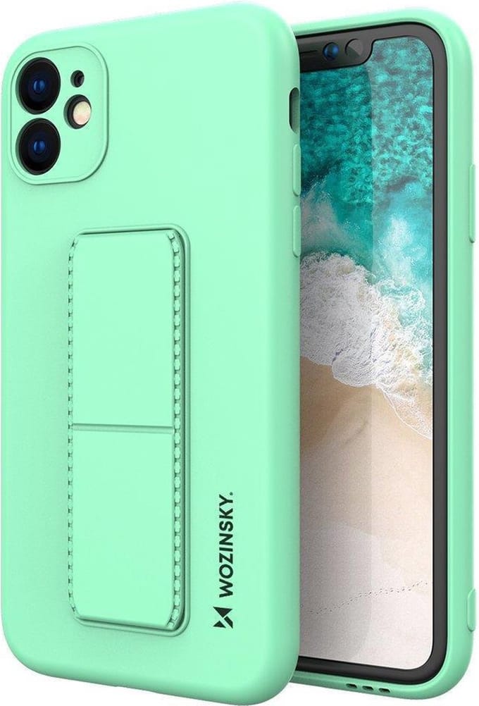 Wozinsky Kickstand Case - Siliconen Hoesje - Samsung Galaxy A72 4G - Mint - Met Staander - Schokbestendig