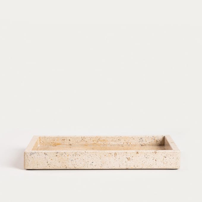 HOMLA - Decoratieve Tray - Beige Marmer - 25x15x3 cm