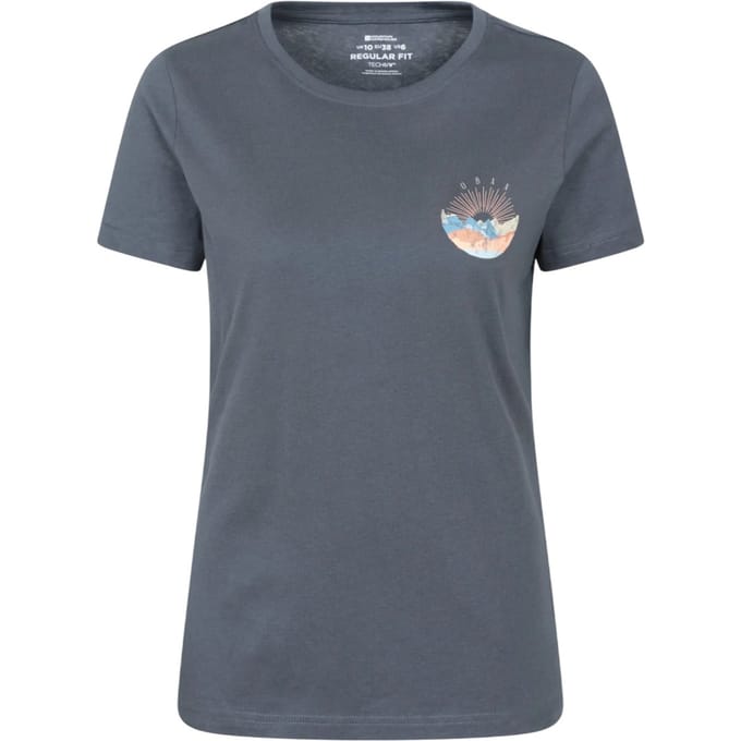 Mountain Warehouse Dames Oban Borstprint Relaxed Fit T-Shirt (Donkerblauw)