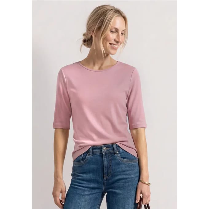 Basic Shirt met ronde hals in Unifarbe
