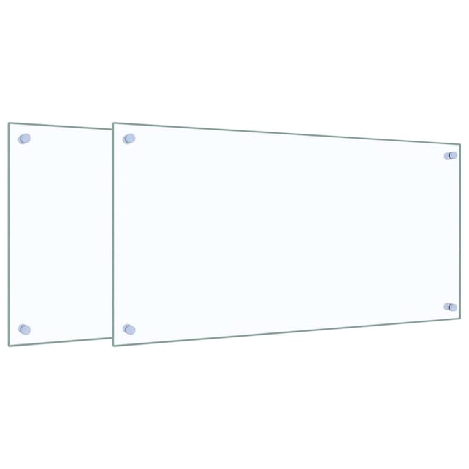 vidaXL - Spatschermen - keuken - 2 - st - 80x40 - cm - gehard - glas - transparant