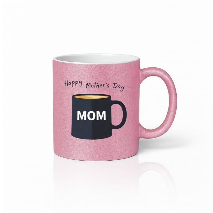 Roze Moederdag Beker - 330ml Keramische Koffiemok - Cadeau Tip Moederdag