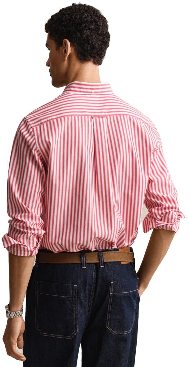 Gant overhemd rood gestreept button down