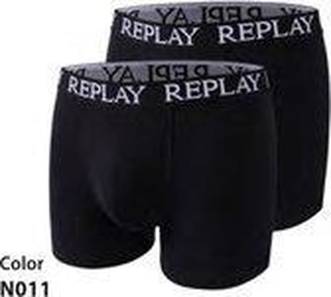 Replay Men´s Boxer Short (2 Pair Box) RP101005 - Black/Black - XL