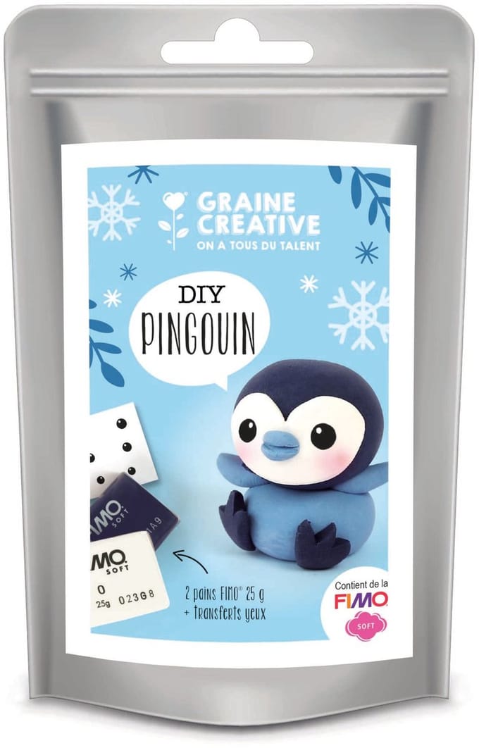 Graine Creative polymeerklei speelgoedset - Fimo Soft pinguin creatief.
