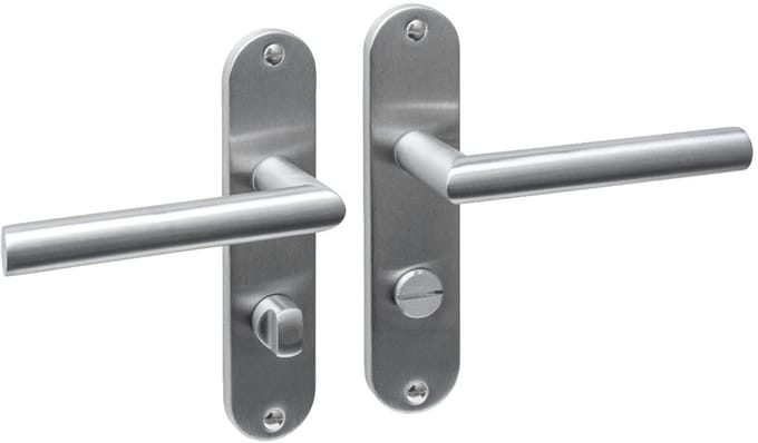 Intersteel Deurkruk Jura basic op schild ovaal 185x41mm wc 63/8mm rvs