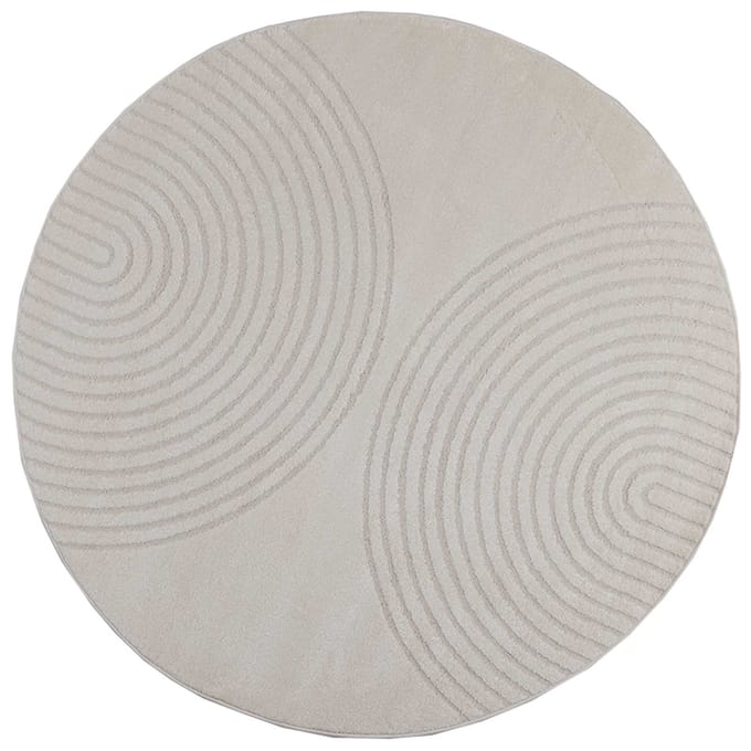 vidaXL - Binnen - kleed - GALATI - Crèmekleurig - Ø - 200 - CM - Polyester