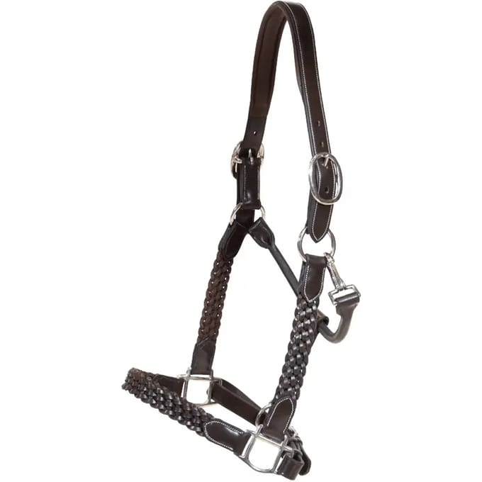 Gevlochten leren halster voor paard Dy'on