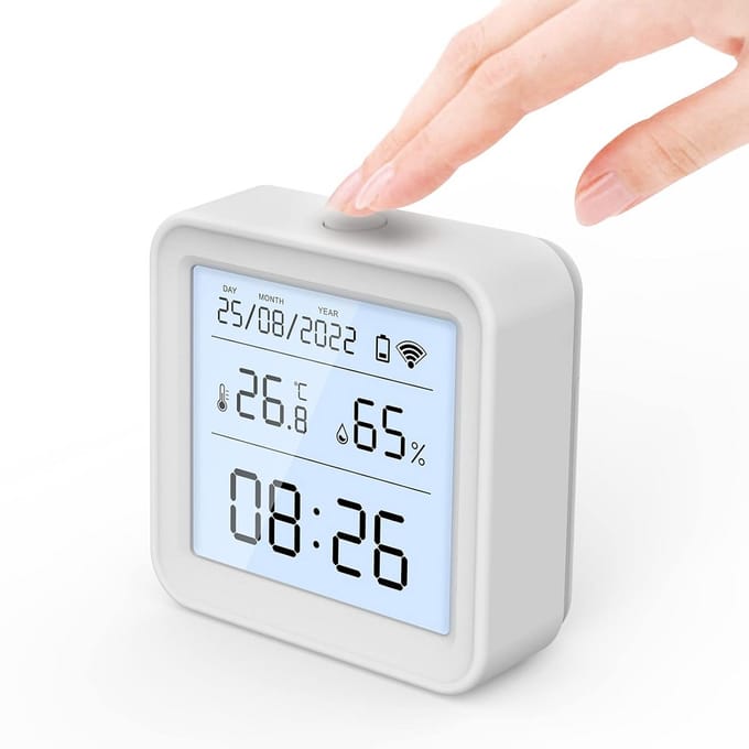 Slimme WiFi Temperatuur en Vochtigheid Sensor met Dataopslag en Back-light
