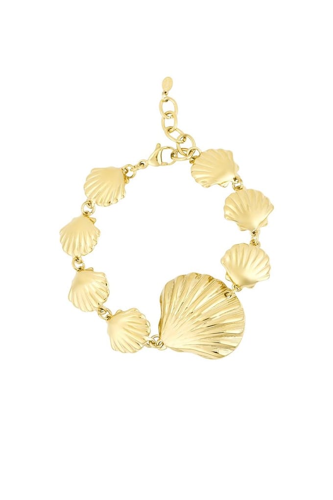 Bijoutheek Armband (Sieraad) Grote Schelpen Goud