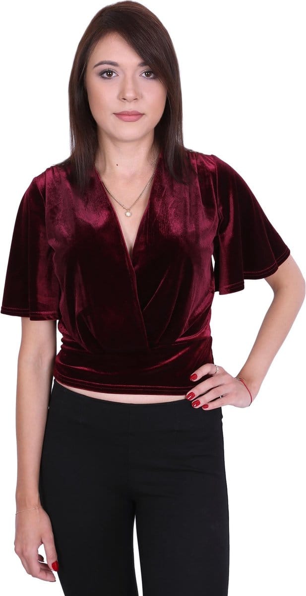 John Zack - Bordeaux, elegante velours top