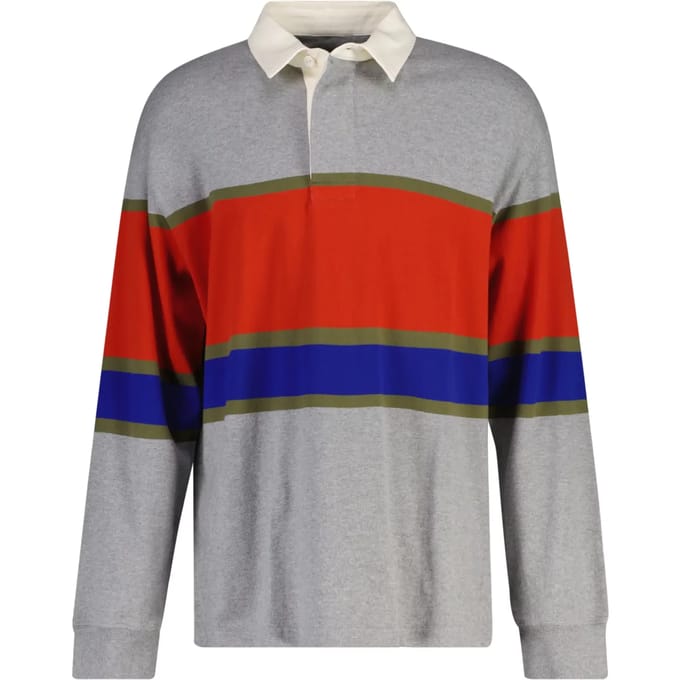 Dikke lange mouwen polo Gant Rugger stripe