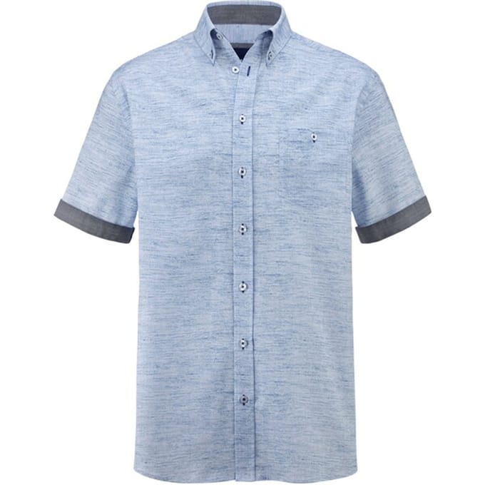 Overhemd met korte mouwen MILANZETTI blauw