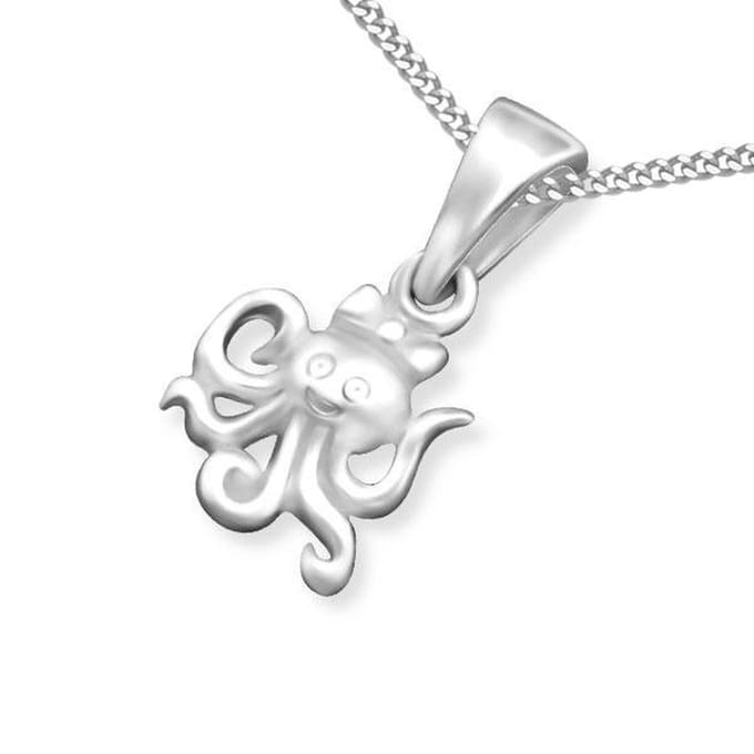 Princess Ketting Squid - 925 Zilver E-Coating - Inktvis - 7mm - 38cm