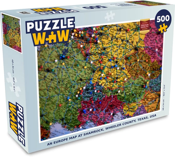 Puzzel Kaart - Europa - Pin - Legpuzzel - Puzzel 500 stukjes