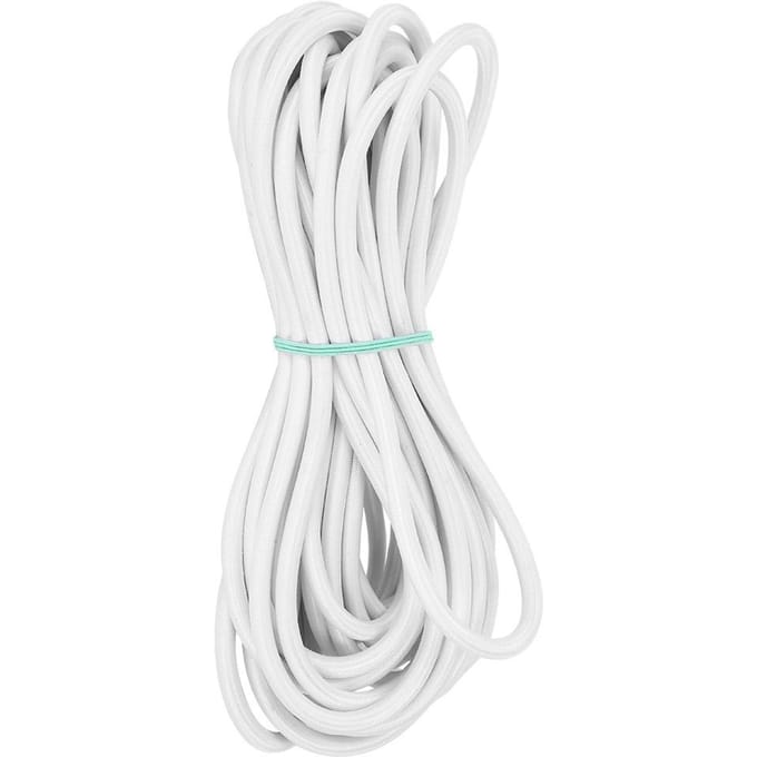 7mm 10m/32.8ft Sterke Elasticiteit Ronde Elastische Koord Naaien DIY Accessoires Wit white