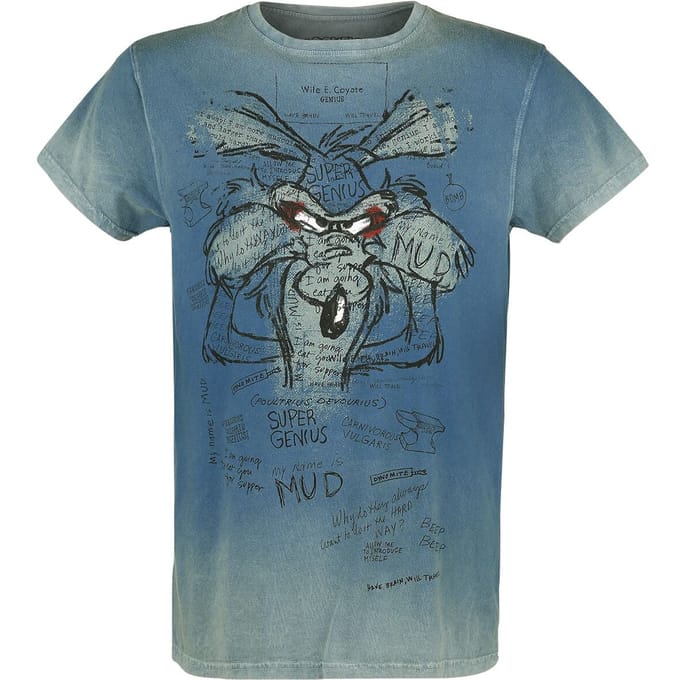 Looney Tunes T-shirt - Wile E. Coyote - Inner Thoughts - S tot 4XL - turquoise