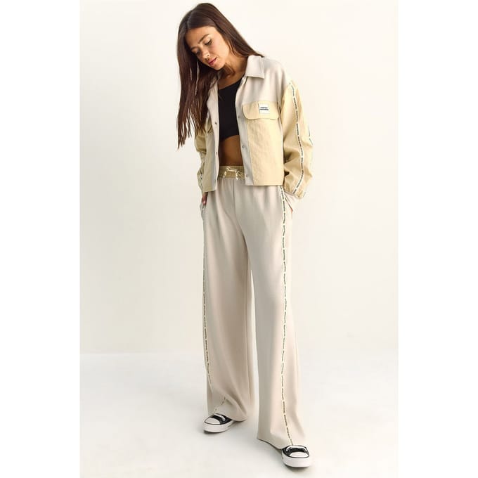 Gestreepte Mid Waist Twee-Delige Set met Zak