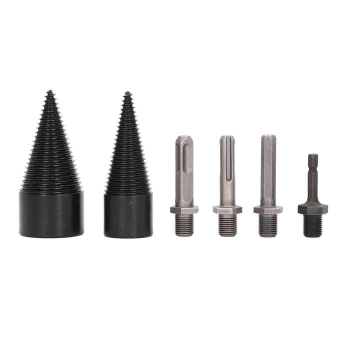 6 Stuks Houtkloofboor 32mm 42mm Afneembare Heavy Duty Kloofkegel Boor met 4