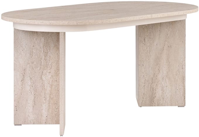 Skye Decor, Uitschuifbare eettafel, Sorell - Travertine, Gemelamineerde spaanplaat, Travertin, 160 x 90 x 75 cm