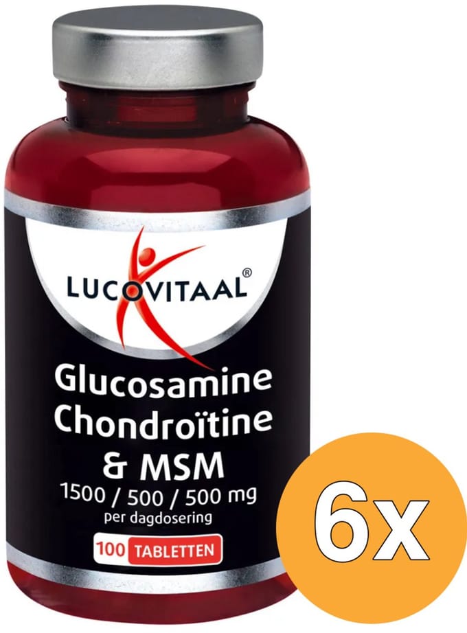 6x Lucovitaal Glucosamine Chondroïtine MSM (100 tabletten)