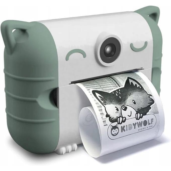 KIDYWOLF KIDYPRINT Groene Thermische Kindercamera – Instant Camera voor Kinderen met Direct Print - 5+