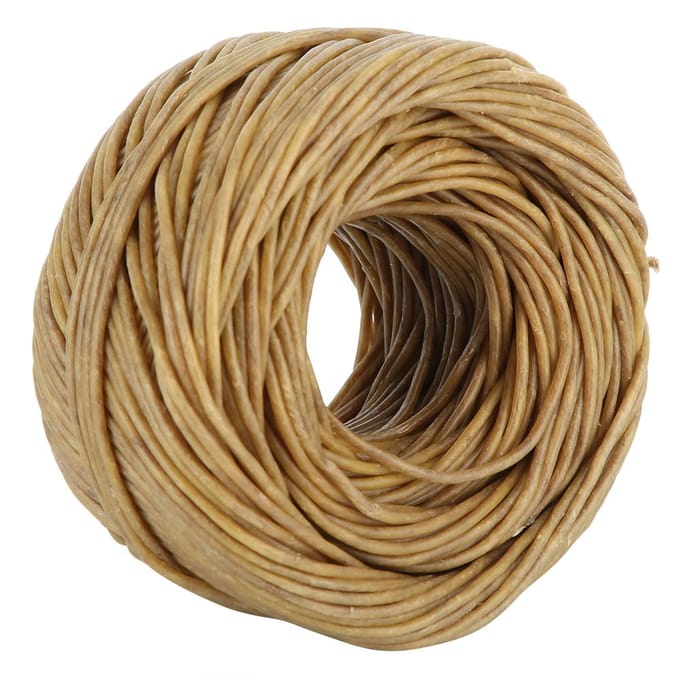 2mm Vezelpit Natuurlijke Bijenwas Coating Kaarsenpit DIY 200 Voet Geurkaarsenpit (Donker) beige