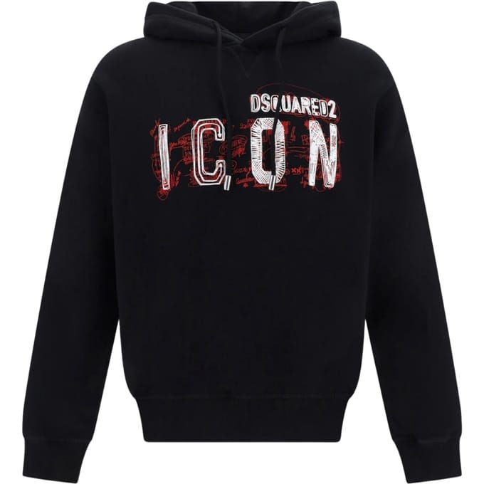 Dsquared2 Icon Scribble Logo Cool Fit Zwarte Hoodie
