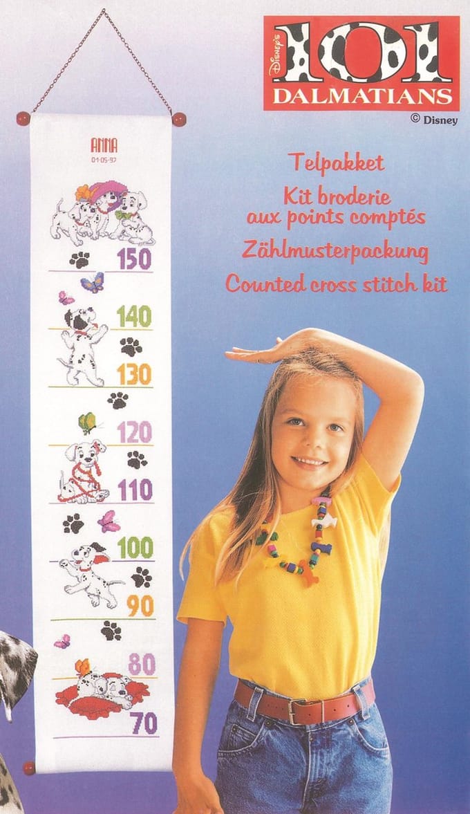 borduurpakket 70.938 101 dalmatiërs, groeimeter/meetlat (op=op!)