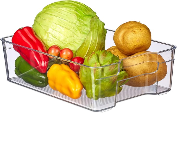 3x koelkast organizer - plastic - keuken organizer - opbergbak - transparant