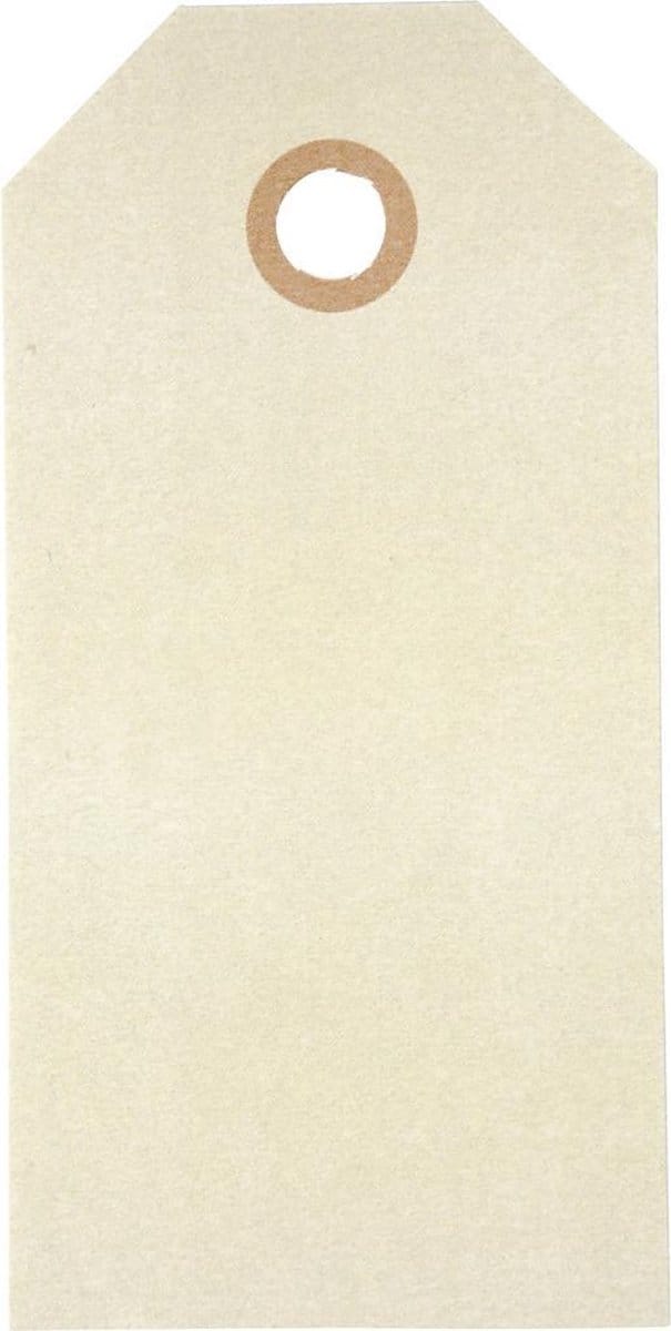 Manilla-labels, afm 5x10 cm, 250 gr, crème, 20 stuk/ 1 doos