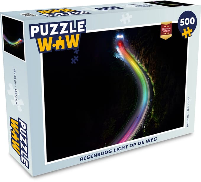 Puzzel Regenboog licht op de weg - Legpuzzel - Puzzel 500 stukjes