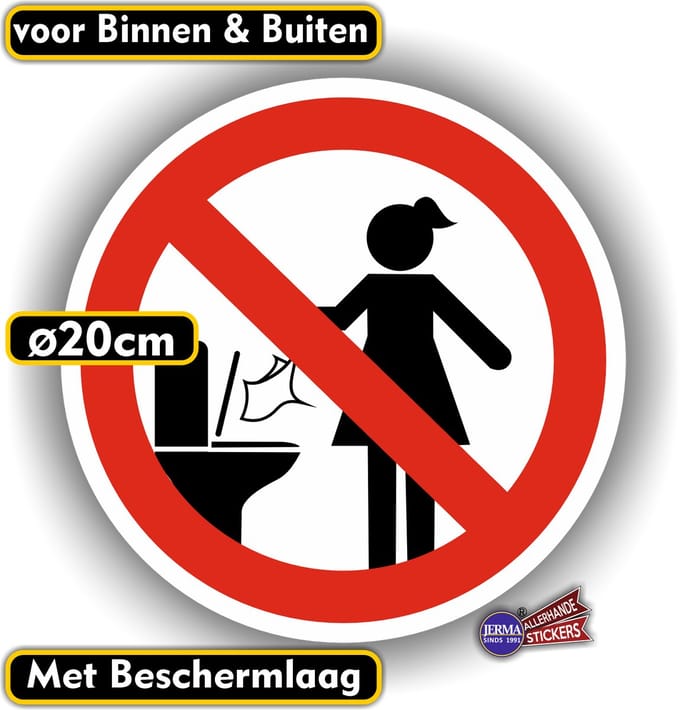 Jerma-Niets in de WC Werpen Sticker–Vinyl- Ø 20 cm-Met beschermlaag