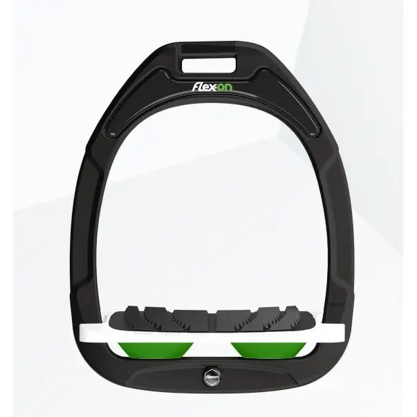 Gekantelde stijgbeugels Grip Zwart/Wit/Groen Flex-On Green Composite