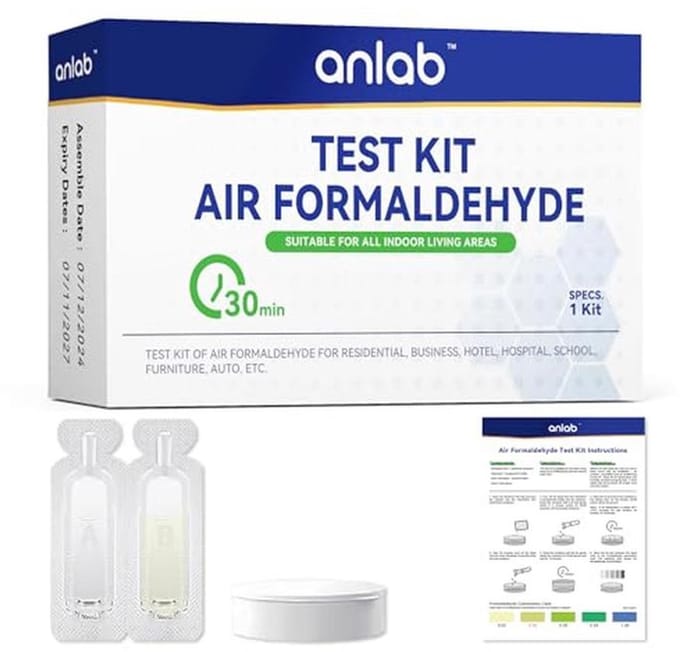 DIY-testkit voor luchtkwaliteit – Controleer Formaldehyde (HCHO) in Huizen, Scholen, en Auto's (Pack van 3)