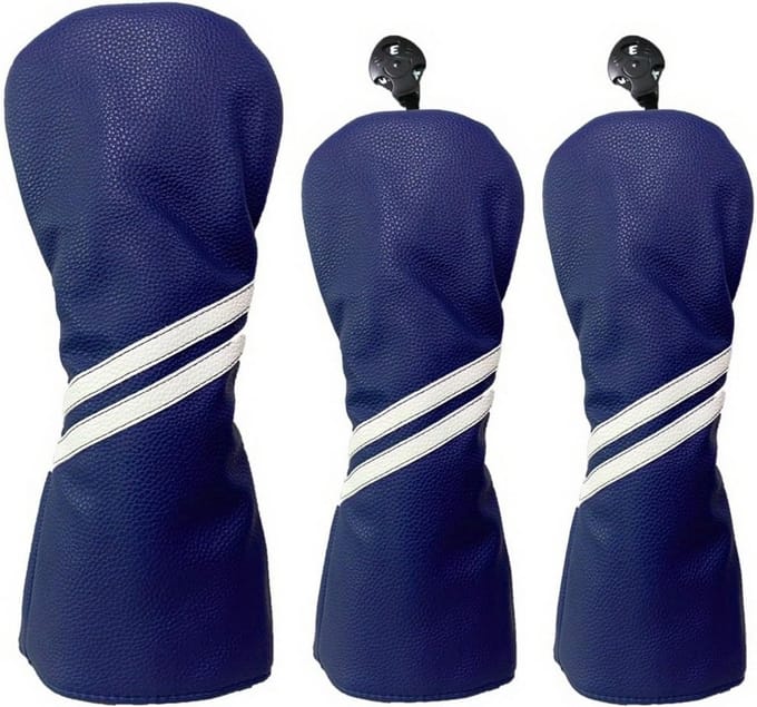 Set van 3 Golf Headcovers voor Hout Drivers Fairway - Navy Blauw