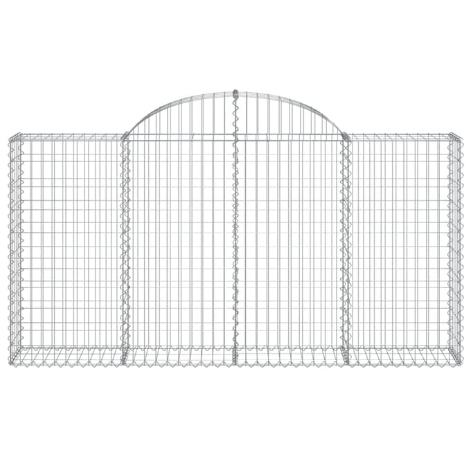 vidaXL - Schanskorf - gewelfd - 200x30x100/120 - cm - gegalvaniseerd - ijzer