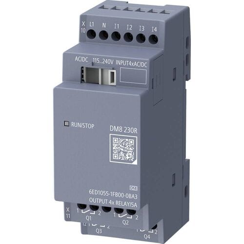 Siemens Logo! 9 6ED1055-1FB00-0BA3 PLC-uitbreidingsmodule 115 V/AC, 115 V/DC, 230 V/AC, 230 V/DC