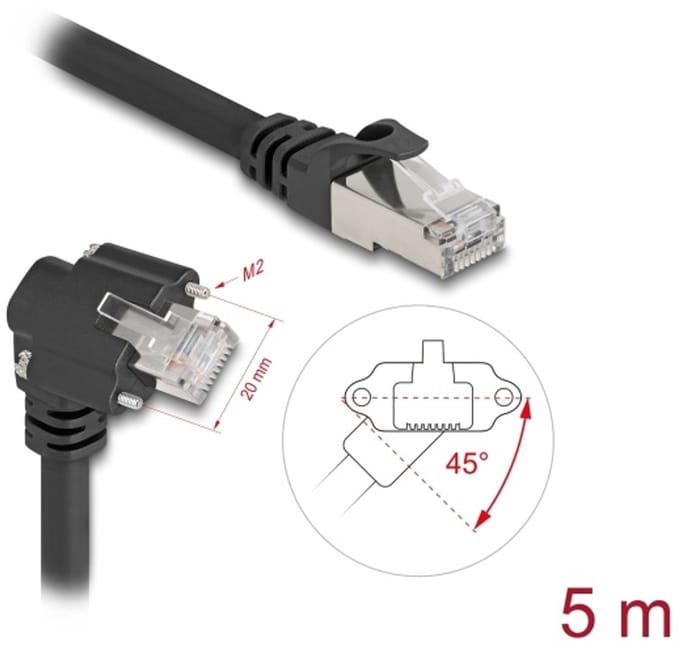 Delock 80920 RJ45 Netwerkkabel, patchkabel CAT 6 S/FTP 5.00 m Zwart Afscherming totaal 1 stuk(s)