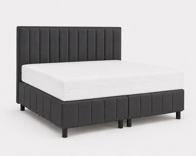 Opberg Boxspring Aurelia - 90x200 Compleet - Antraciet - Luxe Living Home