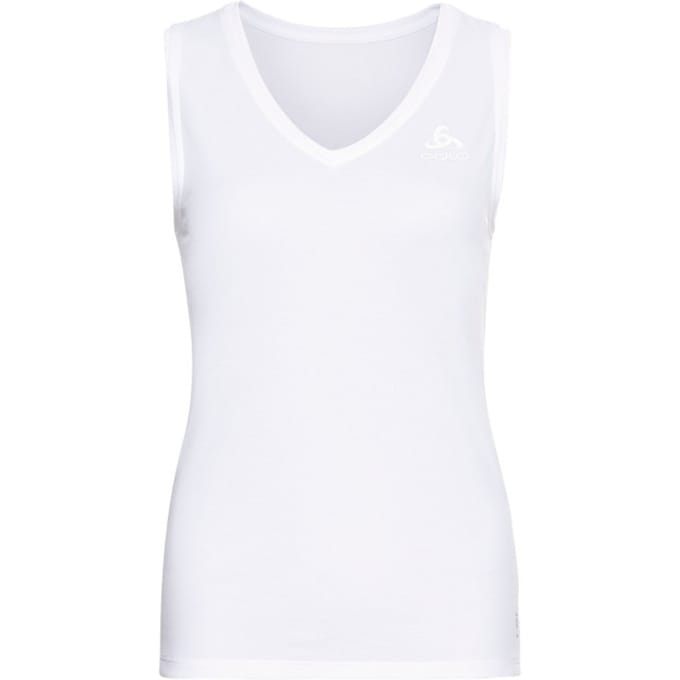 ODLO - Maat XS - BL TOP V-neck Singlet ACTIVE F-DRY LIGHT - white - Vrouwen