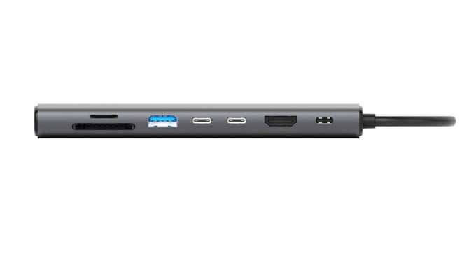 Sitecom - 8 in 1 USB-C Power Delivery Multiport Hub - Ethernet - SD + MicroSD 18 MB/sec - HDMI - USB-C - USB-A - 10Gbps