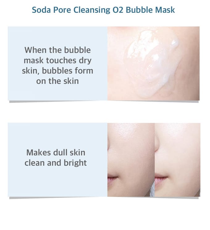 Holika Holika Soda Pore Cleansing O2 Bubble Mask 100ml + CADEAU ALÉATOIRE white