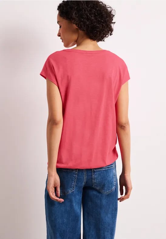 Shirt met losse schouders en gespleten hals