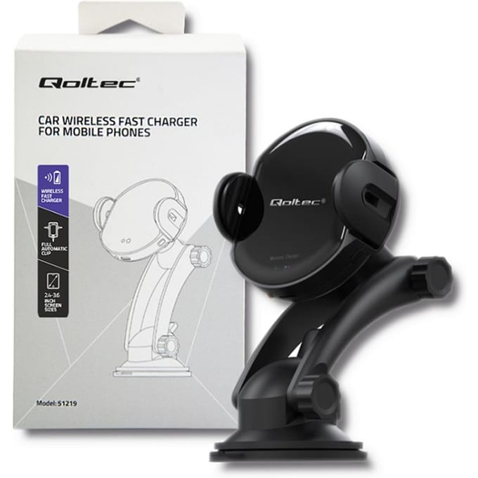 Qoltec PRO auto-inductielader met 15W iR-handvat |   Kwaliteitscontrole 3.0 |   USB Type-C