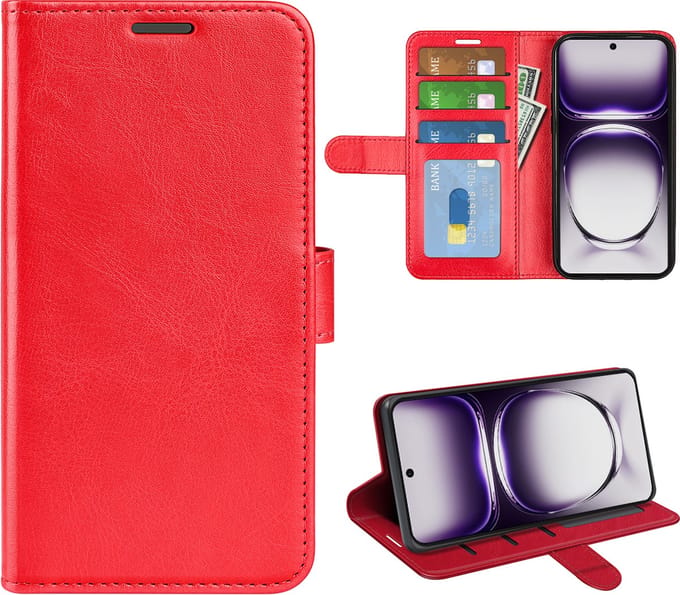 MobyDefend Hoesje - Geschikt voor Oppo Reno12 Pro - Wallet Book Case (Sluiting Achterkant) - Rood