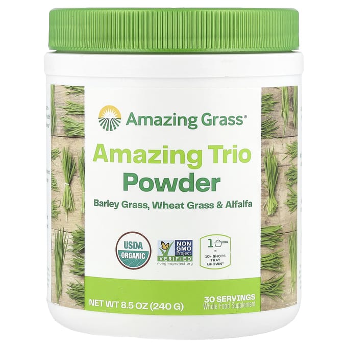 Amazing Grass, Amazing Trio, Herbe d'orge, Herbe de blé & Luzerne, 8,5 oz (240g)