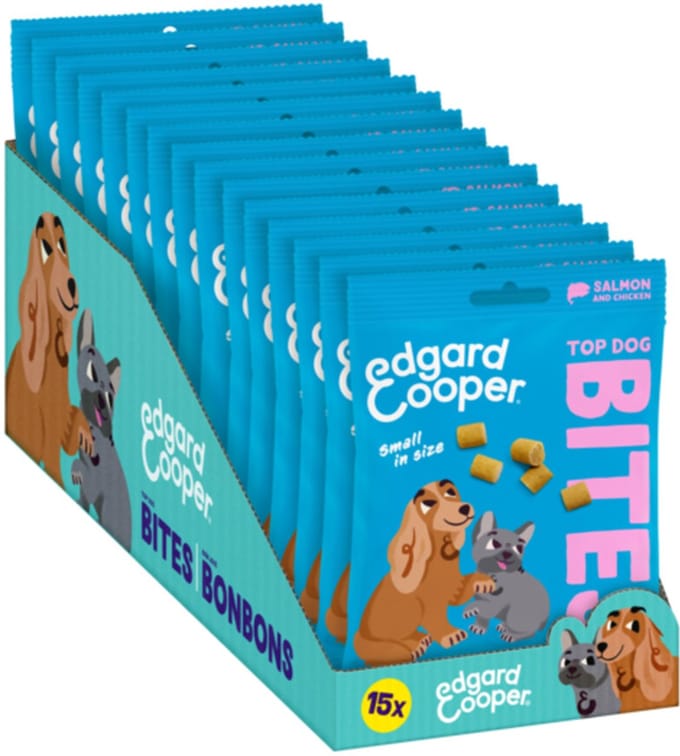 15x Edgard & Cooper Adult Bite S Zalm & Kip 50 gr