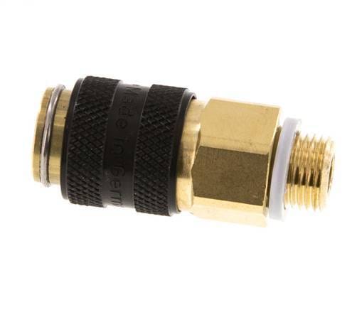 Messing DN 5 Zwart Luchtkoppeling Snelkoppeling G 1/8 inch Buitendraad Double Shut-Off - CLS5-M-B-BLA-SV-018